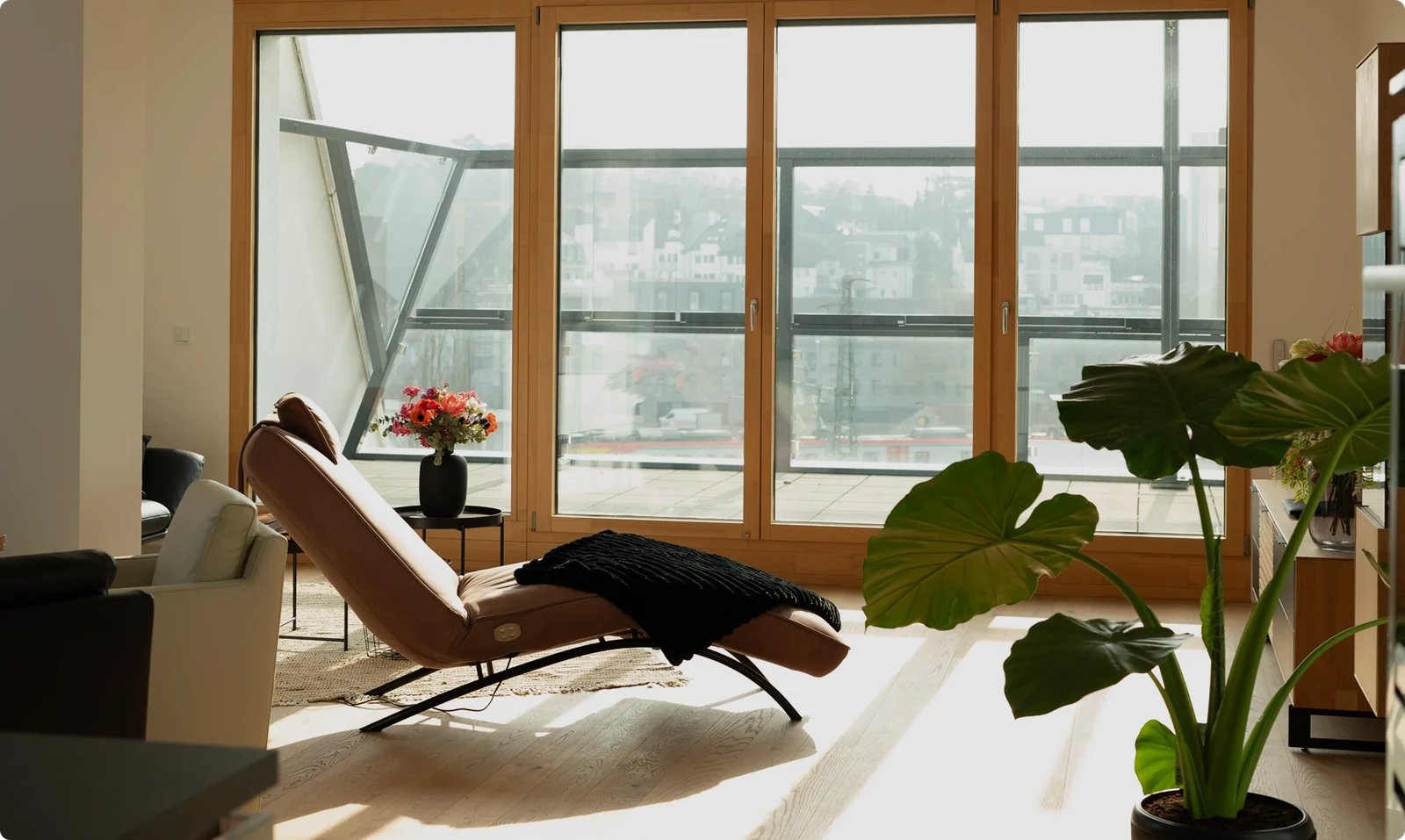 Warm, naturally lit interior, setting the tone before any interface is shown.